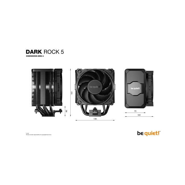 be quiet! DARK ROCK 5 Procesador Enfriador de aire 12 cm Negro 1 pieza(s) image 10