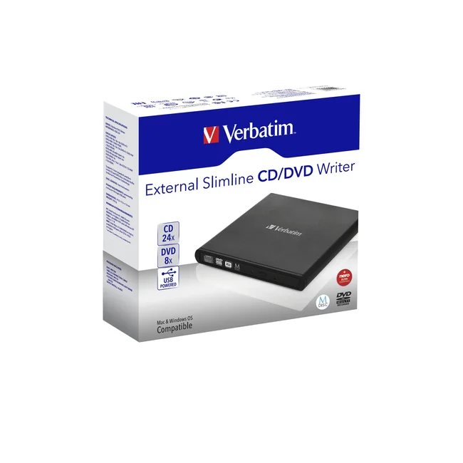Verbatim Slimline CD/DVD unidad de disco óptico DVD-RW Negro image 6