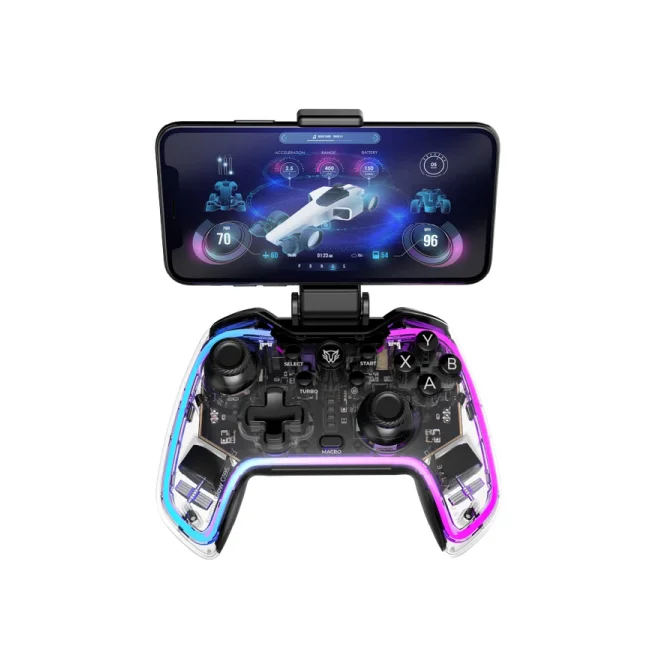 Balam Rush Kontrol Glow G595 Negro, Transparente Bluetooth/RF/USB Gamepad Android, Nintendo Switch, PC, PlayStation 4, Playstation 3, iOS