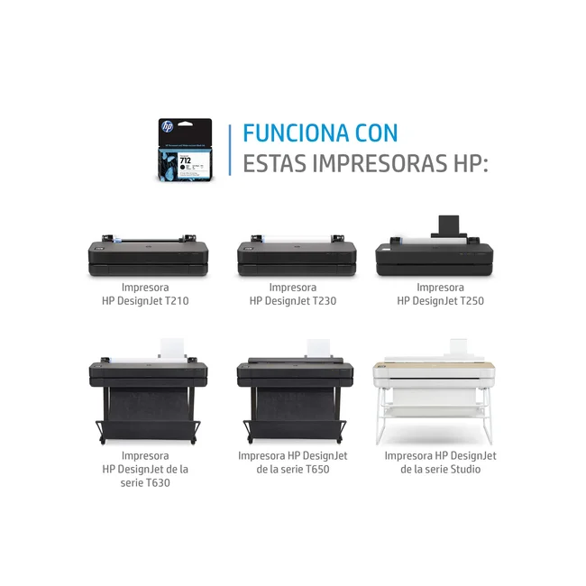 HP Cartucho de tinta DesignJet 712 de 38 ml, negro image 3