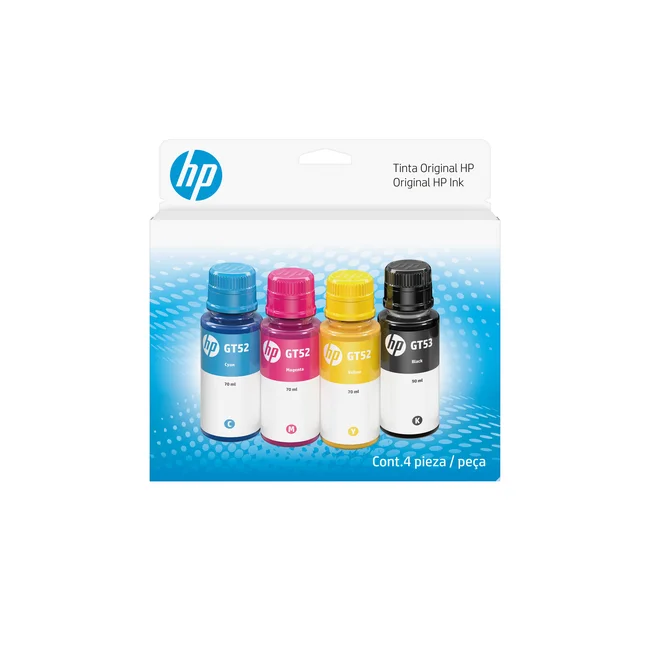 HP Combo de botella de tinta GT53/GT52, pack de 4