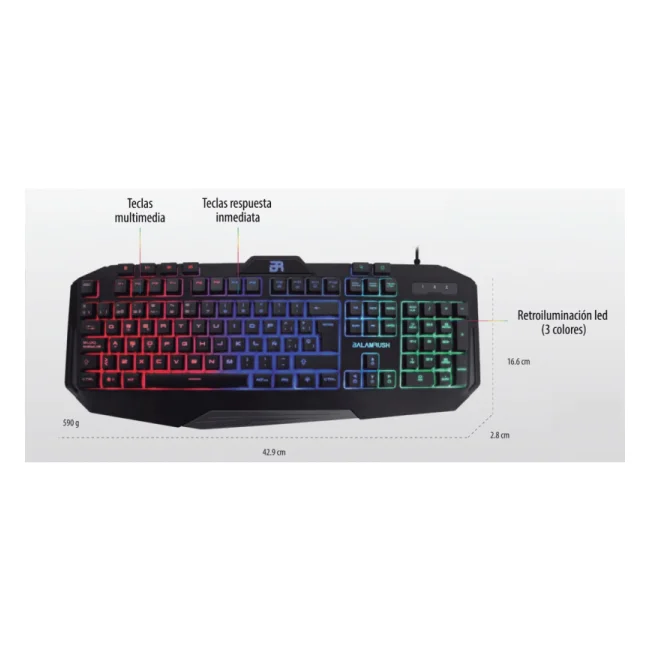 Balam Rush BR-929639 teclado USB Negro image 2