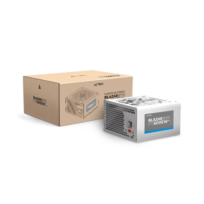 Acteck BLAZAR EVO FT 600E unidad de fuente de alimentación 600 W 20+4 pin ATX ATX Blanco image 11