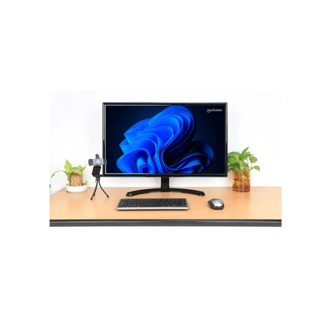 Manhattan Un solo receptor USB-A Nano para ambos, teclado inalámbrico con 12 teclas multimedia/función, mouse óptico ambidiestro con tres botones y rueda de desplazamiento, 1200 ppp, negro/plateado image 7