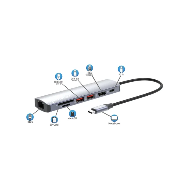 Manhattan Estación Docking USB-C con lector de tarjetas, 7 en 1 image 11