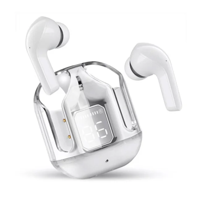 BRobotix 6005859 audífono y auriculare Auriculares True Wireless Stereo (TWS) Intra auditivo Llamadas/Música/Deportes/Diario Bluetooth Transparente, Blanco image 5