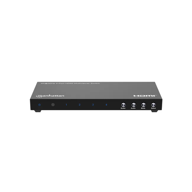 Manhattan Proyecta hasta cuatro fuentes de entrada HDMI en una pantalla de salida HDMI (4x1), múltiples opciones de visualización, incluidas imagen en imagen y pantalla doble/cuádruple, botón o control remoto, audio de 3,5 mm y Toslink, negro image 9