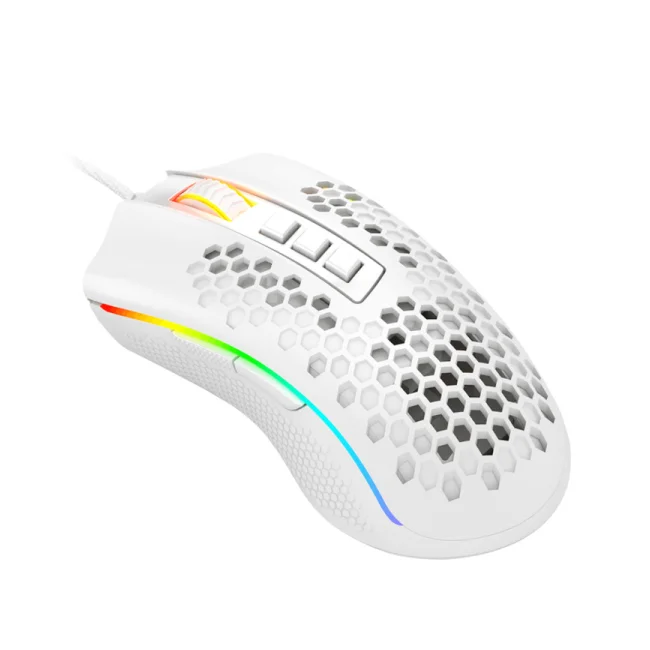 REDRAGON M988-RGB STORM ELITE WHITE, Mouse Optico HoneyComb Blanco image 6