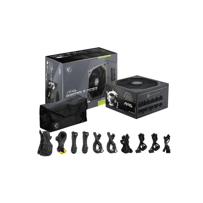 MSI MAG A1200PLS PCIE5 unidad de fuente de alimentación 1200 W 20+4 pin ATX ATX Negro image 6