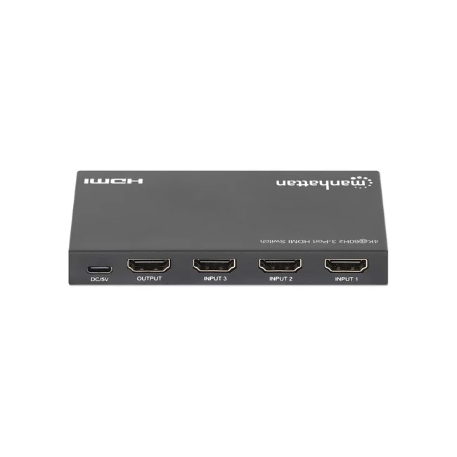 Manhattan Alterna entre tres entradas HDMI en una salida HDMI (3x1), 4K60Hz, 18G, conmutación automática y manual, mando a distancia por infrarrojos, negro image 11
