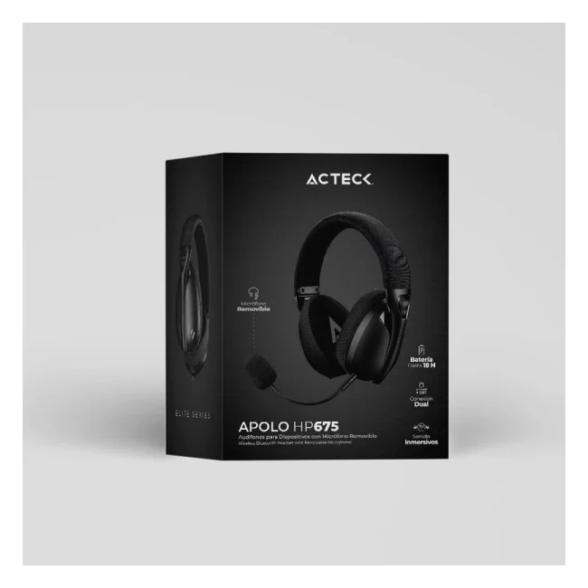 Acteck Apolo HP675 Auriculares Inalámbrico Diadema Llamadas/Música USB Tipo C Bluetooth Negro image 7
