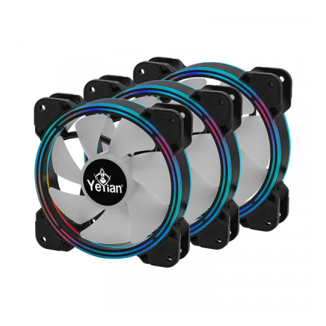 Yeyian YCF-3KFS-01 sistema de refrigeración de computadora Gabinete de la computadora Ventilador 12 cm Negro 3 pieza(s)