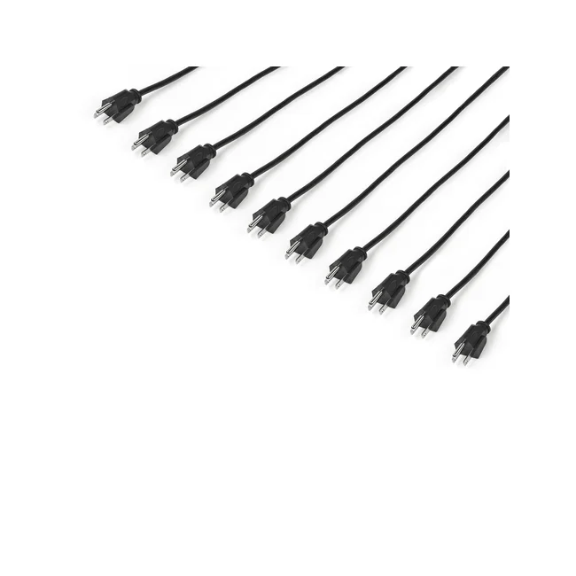 StarTech.com Paquete de 10 Cables de 3m de Alimentación de Computadora, NEMA 5-15P a C13, 10A 125V, 18AWG, Cable de Alimentación de Repuesto para Impresora, Computadora o Monitor, UL image 7