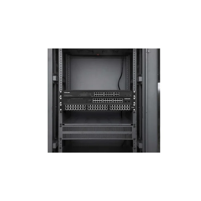 Intellinet Gabinete 19" Pro Line con extractores de aire, 27U, Frente de 600 mm, unidad de ventilación con dos extractores de aire instalados en el techo, profundidad de 600 mm, Ensamblado, negro RAL 9004. Profundidad de instalación útil: ajustable de 150 a 500 mm (5.91 a 19.69 pulg.) image 12
