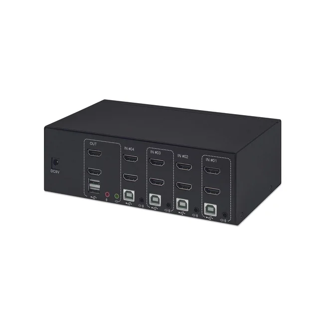 Manhattan Switch KVM HDMI de 4 puertos para dos monitores image 9