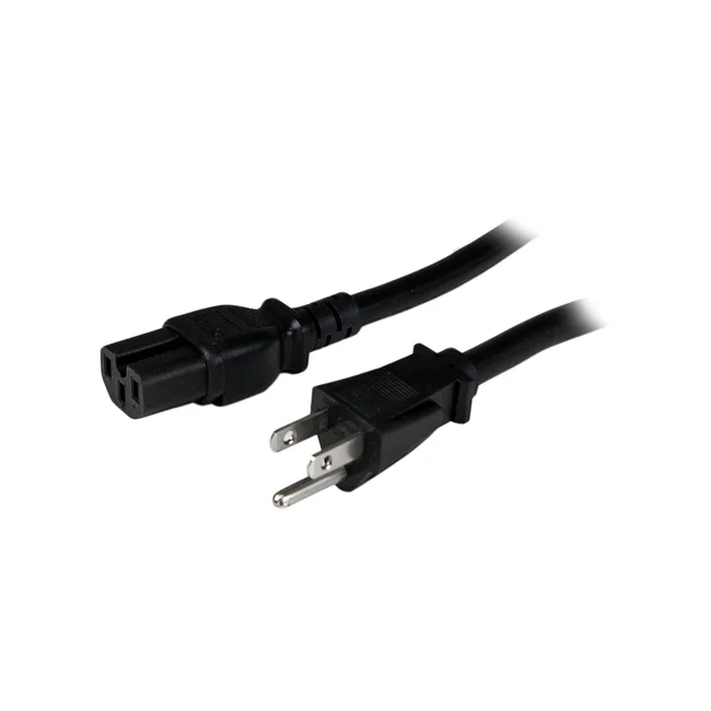 StarTech.com Cable de 2.4m 14AWG de Alimentación Poder Aterrizado para Computadora PC NEMA5-15P a C15 con Tierra