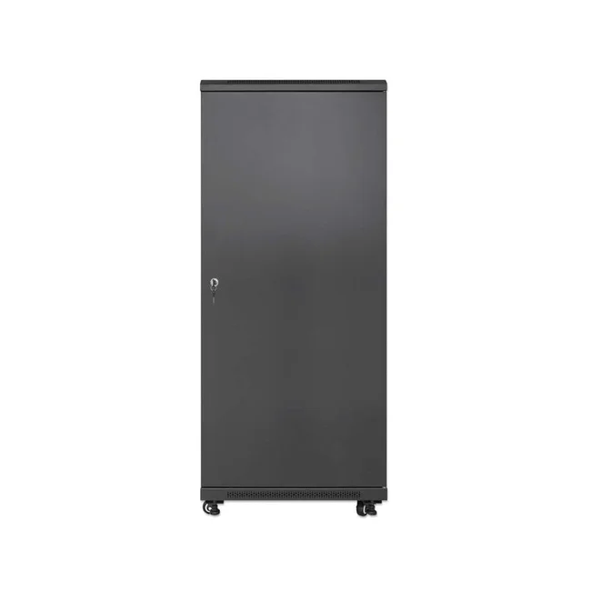 Intellinet Gabinete 19" Pro Line con extractores de aire, 27U, Frente de 600 mm, unidad de ventilación con dos extractores de aire instalados en el techo, profundidad de 600 mm, Ensamblado, negro RAL 9004. Profundidad de instalación útil: ajustable de 150 a 500 mm (5.91 a 19.69 pulg.) image 9