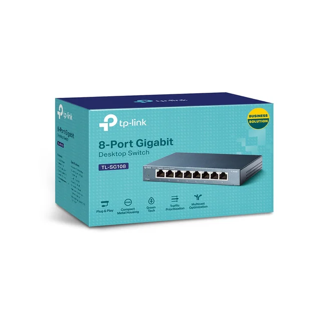TP-Link TL-SG108 dispositivo de redes No administrado L2 Gigabit Ethernet (10/100/1000) Negro image 13
