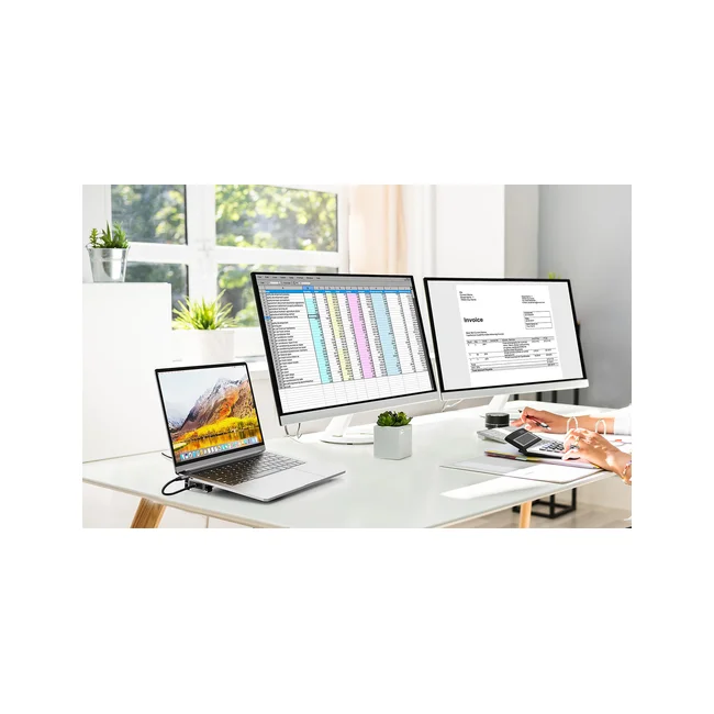 Manhattan 190398 base para laptop o replicador de puertos Alámbrico USB 3.2 Gen 1 (3.1 Gen 1) Type-C Gris image 8
