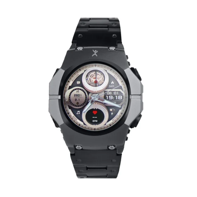 Perfect Choice PC-270188 reloj inteligente y deportivo 5.11 cm (2.01") AMOLED 45 mm Híbrido 240 x 296 Pixeles Pantalla táctil Negro image 6