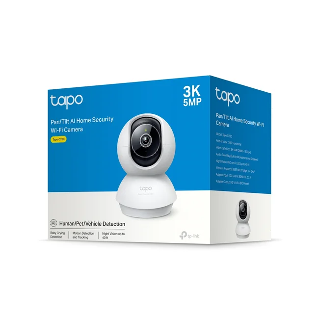 TP-Link Tapo C230 Foco Cámara de seguridad IP Interior 2880 x 1620 Pixeles Techo/escritorio image 5