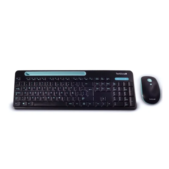 TechZone TZ20COMB02-INA teclado Ratón incluido RF inalámbrico QWERTY Negro, Azul