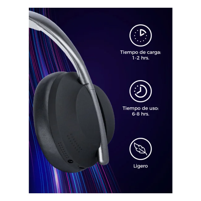TechZone TZDJ01 audífono y auriculare Audífonos Inalámbrico y alámbrico Diadema Música USB Tipo C Bluetooth Negro, Gris image 7