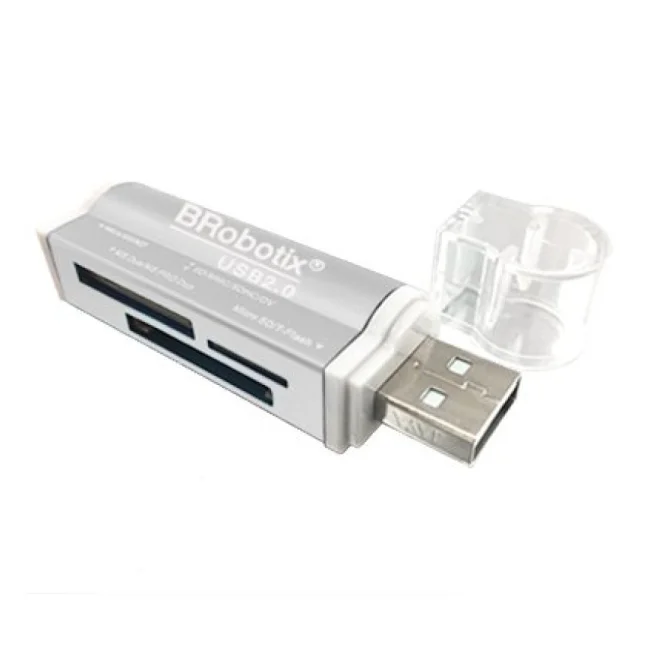 BRobotix 180420P lector de tarjeta USB 2.0 Plata