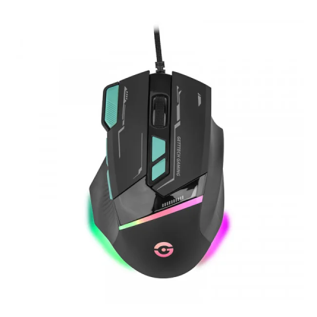 Getttech GPM-RGBWR-G1-BK ratón Juego Diestro USB tipo A 7200 DPI