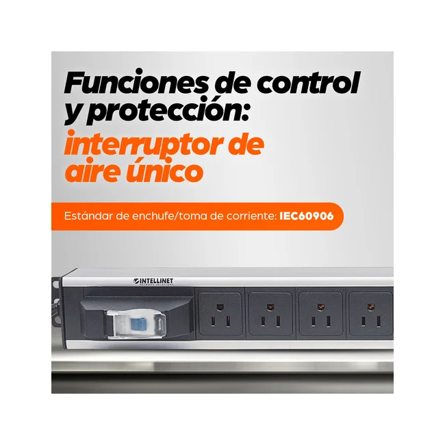 Intellinet Barra multicontactos vertical con 12 salidas - Contactos tipo NEMA image 16