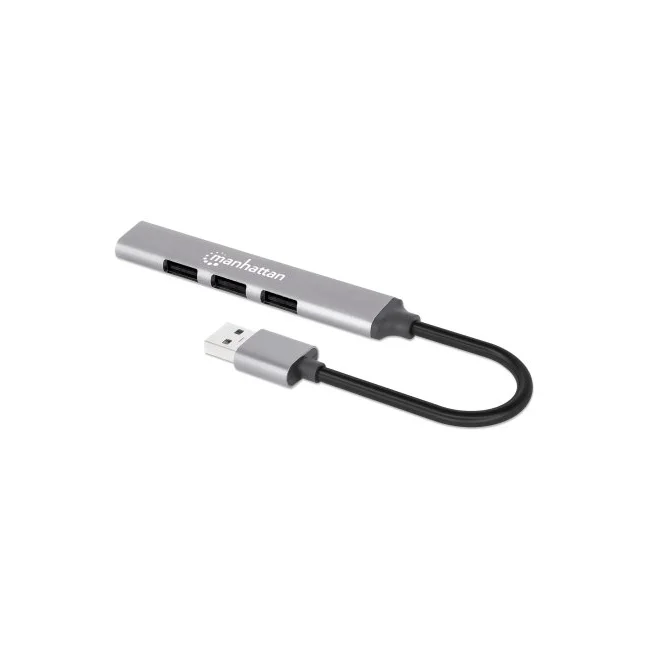 Manhattan 168427 nodo concentrador USB 3.2 Gen 1 (3.1 Gen 1) Type-A 5000 Mbit/s Gris image 2
