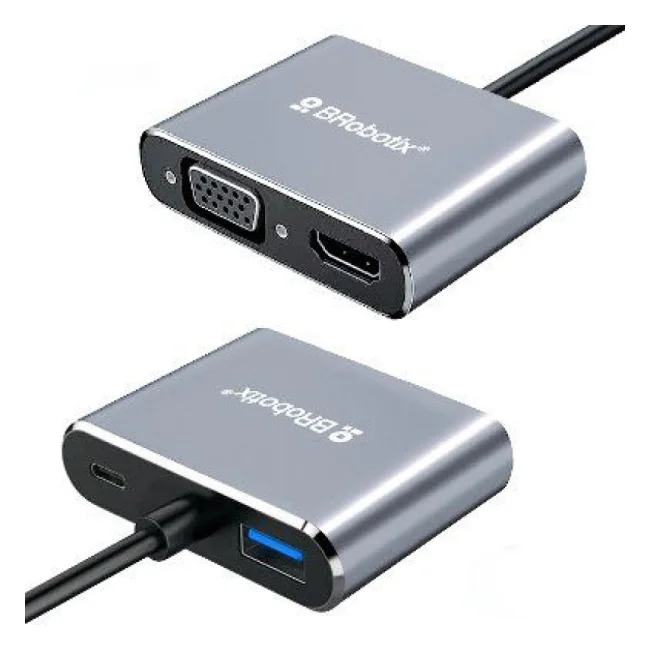 BRobotix 6000687 base para laptop o replicador de puertos USB 3.2 Gen 1 (3.1 Gen 1) Type-C Plata image 6