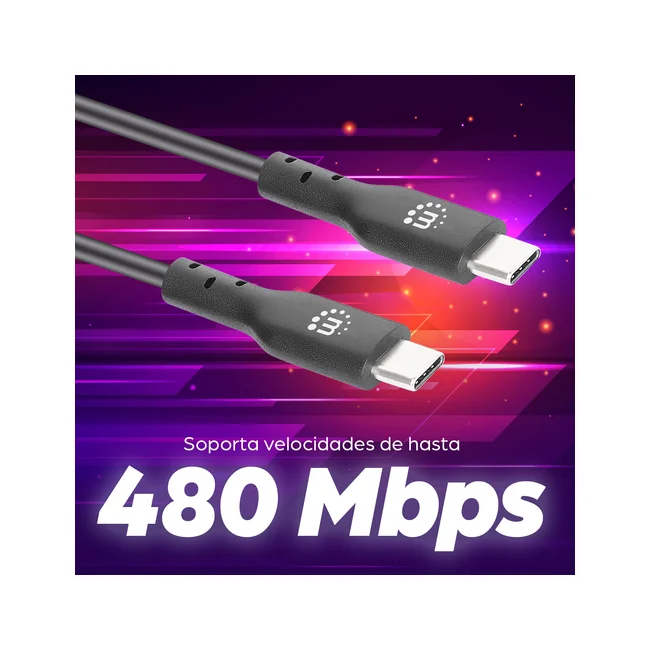 Manhattan 354875 cable USB USB 2.0 2 m USB C 0.48 Gbit/s Negro image 9