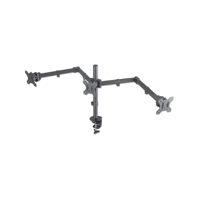 Manhattan Soporte para monitor, de escritorio, movimiento articulado, 3 pantallas planas de 13" a 27" máximo 7 kg cada una image 3