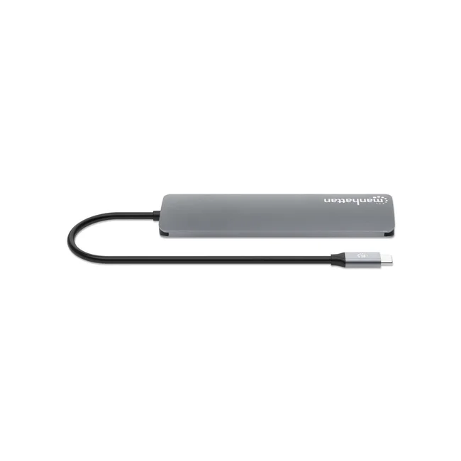 Manhattan 190442 base para laptop o replicador de puertos Alámbrico USB 3.2 Gen 1 (3.1 Gen 1) Type-C Gris image 3