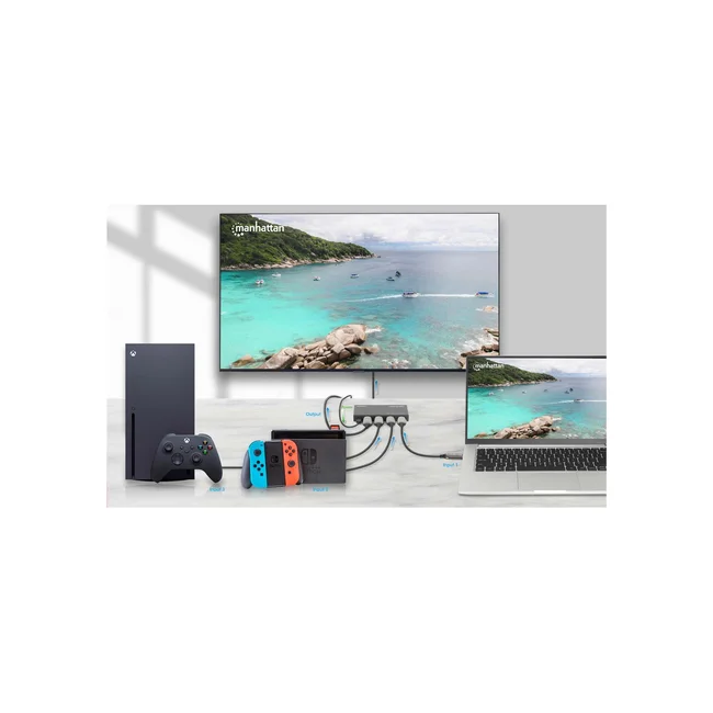 Manhattan Alterna entre tres entradas HDMI en una salida HDMI (3x1), 4K60Hz, 18G, conmutación automática y manual, mando a distancia por infrarrojos, negro image 7