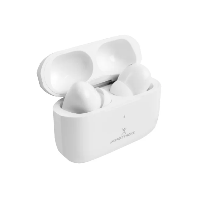 Perfect Choice PC-117193 audífono y auriculare Auriculares True Wireless Stereo (TWS) Intra auditivo Llamadas/Música/Deportes/Diario Bluetooth Blanco