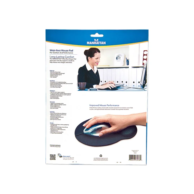 Manhattan Mouse Pad con Descansa Muñecas El material de gel promueve la posición adecuada de la mano y la muñeca, negro image 14