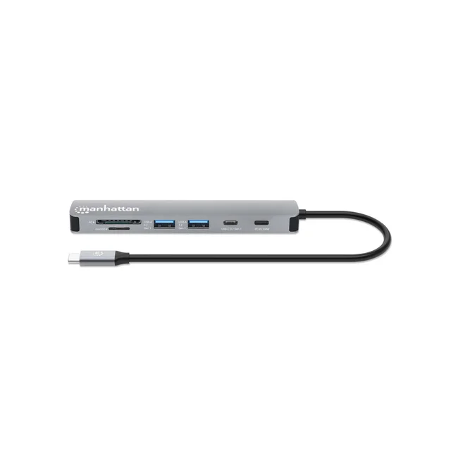 Manhattan 190442 base para laptop o replicador de puertos Alámbrico USB 3.2 Gen 1 (3.1 Gen 1) Type-C Gris image 2