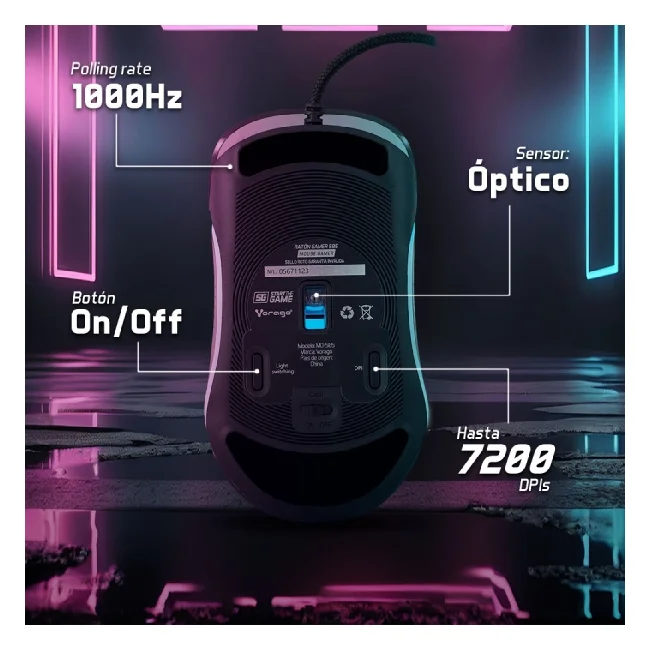 Vorago MO-505 ratón Juego Diestro USB tipo A Óptico 3200 DPI image 10