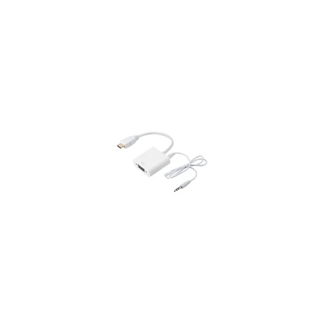 BRobotix 110964B cambiadores de género de cables HDMI + VGA Audio Blanco image 3