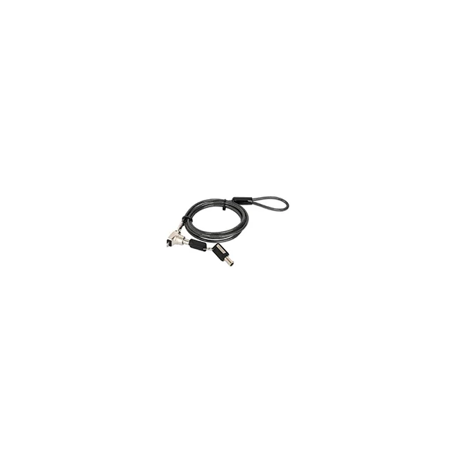 Manhattan Candado de seguridad Nano para laptop, con llave Candado antirrobo para laptop, dos llaves incluidas, cable de acero de 1.5 m (5 pies), cubierta de PVC negra traslúcida, plateado image 2