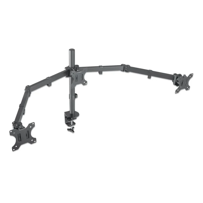 Manhattan Soporte para monitor, de escritorio, movimiento articulado, 3 pantallas planas de 13" a 27" máximo 7 kg cada una image 8