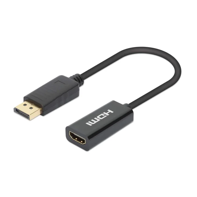 Manhattan 153713 adaptador de cable de vídeo 0.15 m DisplayPort HDMI Negro
