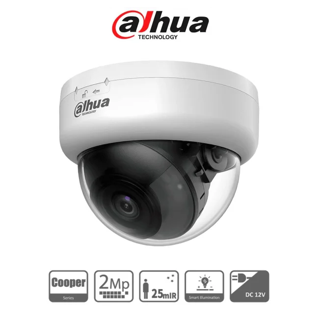 DAHUA DH-HAC-D1A21N-U - Cámara Domo HDCVI 1080P/ Lente de 2.8 mm/  IR Inteligente de Hasta 25 Mts/ WDR Digital/ Soporta HDCVI & AHD & HDTVI & CVBS/ Policarbonato