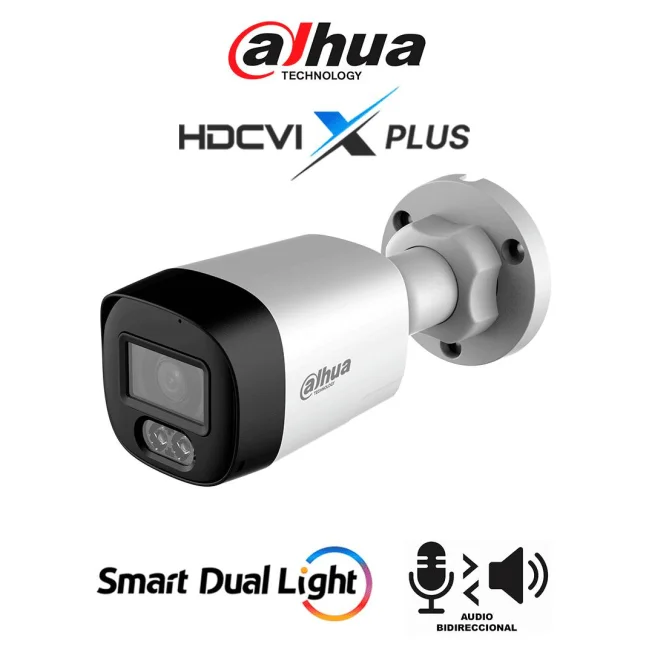DAHUA DH-HAC-HFW1500RLN-IL-T - Cámara Bullet Full Color de 5 Megapixeles/Audio 2 vías/ Iluminador Dual Inteligente Mediante IR y Luz Calida/ Leds para 30 Metros/ DNR Para Reducción de Ruido en Imagen/ WDR de 120 dB/Lente de 2.8 mm/Policarbonato image 2