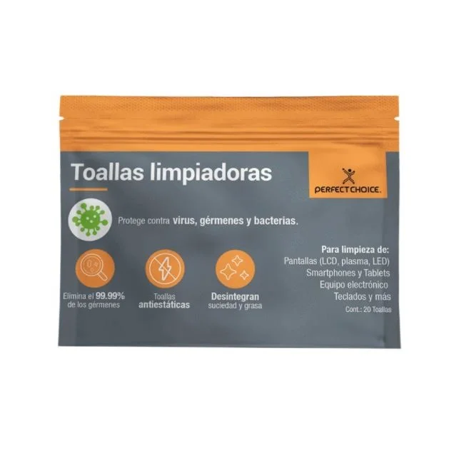 Perfect Choice PC-030270 kit de limpieza para equipos LCD/TFT/Plasma Paños húmedos para limpieza de equipos