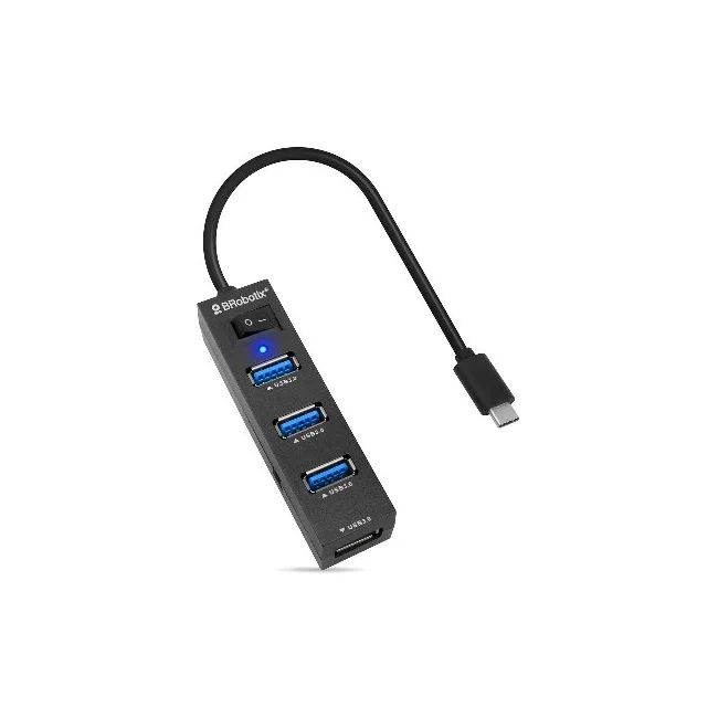 BRobotix 6001189 nodo concentrador USB 3.2 Gen 1 (3.1 Gen 1) Type-A 5000 Mbit/s Negro