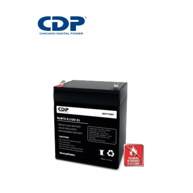 CDP SLB 125 - Batería de respaldo de 12V a 5AH / Batería libre de mantenimiento y fácil instalación / Compatible con CCTV y DSC