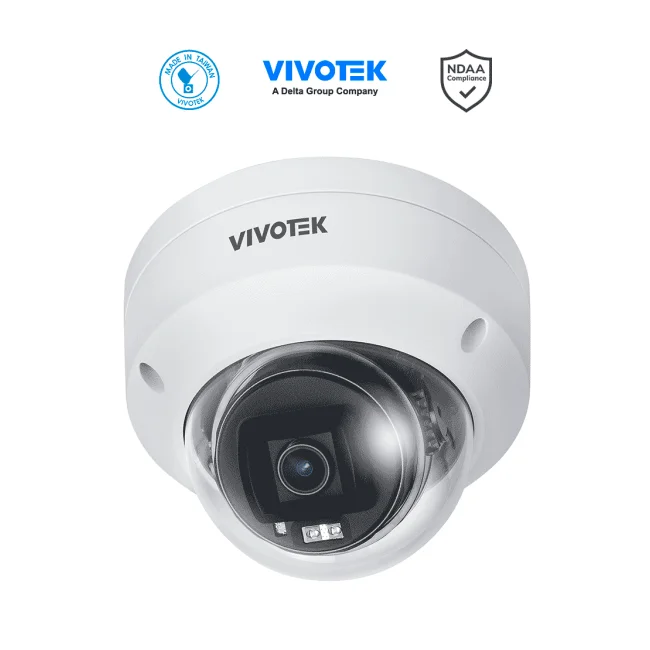 VIVOTEK FD9380-HV-V2 - Cámara IP domo exterior 5 MP, H.265, lente fijo 2.8mm, Smart IR 30m, WDR Pro, IA Smart Search, ciberseguridad Trend Micro, Ranura MicroSD, protección IP66/IK10, NDAA, ONVIF